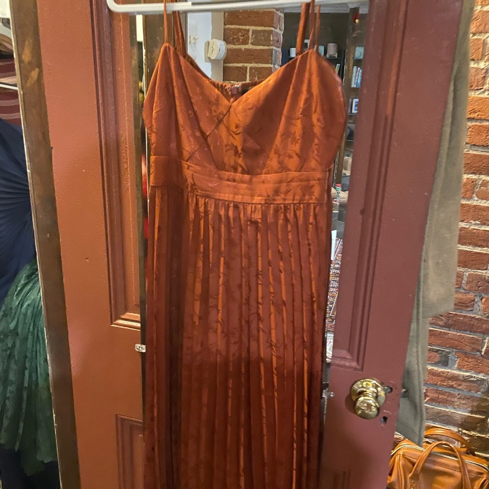Lulu's Orange Sleeveless Maxi Sundress with Ruched Tiered Design